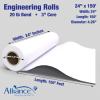 imageAlliance Wide Format Paper 24quot x 150 CAD Bond Rolls 24lb  4 Rolls 24 In x 150 Ft  2quot Core20lb  4 Rolls
