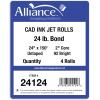 imageAlliance Wide Format Paper 24quot x 150 CAD Bond Rolls 24lb  4 Rolls 24 In x 150 Ft  2quot Core24lb  4 Rolls
