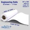 imageAlliance Wide Format Paper 24quot x 150 CAD Bond Rolls 24lb  4 Rolls 24 In x 150 Ft  2quot Core32lb  2 Rolls