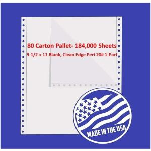 imageAlliance Continuous Computer Paper 95 x 11 Blank Clean Perforated Edge 1Part 92 Bright 20 lb Made In The USA 2400 Sheets184 000 Sheets