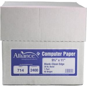 imageAlliance Continuous Computer Paper 95 x 11 Blank Clean Perforated Edge 1Part 92 Bright 20 lb Made In The USA 2400 Sheets2 400 Sheets