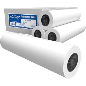 imageAlliance Paper Rolls Bond Engineering 18 x 500 92 Bright 24lb  4 Rolls Per Carton with 3 Core