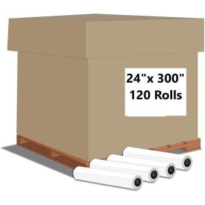 imageAlliance Wide Format Paper 24quot x 150 CAD Bond Rolls 24lb  4 Rolls 24 In x 150 Ft  2quot Core20lb  120 Rolls