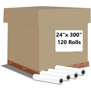 imageAlliance Wide Format Paper 24quot x 150 CAD Bond Rolls 24lb  4 Rolls 24 In x 150 Ft  2quot Core24lb  120 Rolls