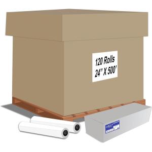 imageAlliance Wide Format Paper 24quot x 500 Rolls Bond Engineering 20lb  45 Rolls 24 In x 500 Ft  3quot Core20lb  120 Rolls