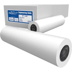 imageAlliance Wide Format Paper Bond Engineering Rolls 2 Rolls 36 In x 500 Ft2 Rolls