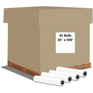 imageAlliance Wide Format Paper Bond Engineering Rolls 2 Rolls 36 In x 500 Ft45 Rolls
