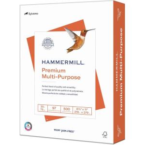 imageHammermill Printer Paper Premium Multipurpose Paper 20 lb 85 x 11  1 Ream 500 Sheets  97 Bright Made in the USA1 Ream  500 Sheets