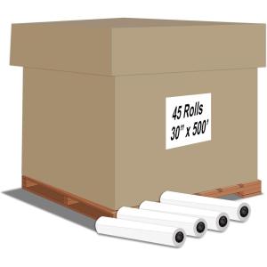 imageAlliance Wide Format Paper 30 x 500 Rolls Bond Engineering 92 Bright 20lb  45 Rolls per Pallet with 3 Core
