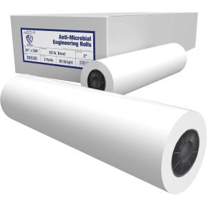 imageAlliance Wide Format Paper 36quot x 500 Antimicrobial Bond Engineering Rolls 20lb 92 Bright 2 Rolls
